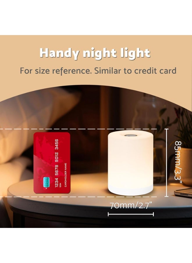 CLENEA Mini Night Light, Soft Warm Dim Lamp, Small Cordless Touch Night Light Dimmable Portable Rechargeable Battery Operated, Wireless Bedside Table Lamps for Baby Nursery, Bedroom, Hallway - Image 5
